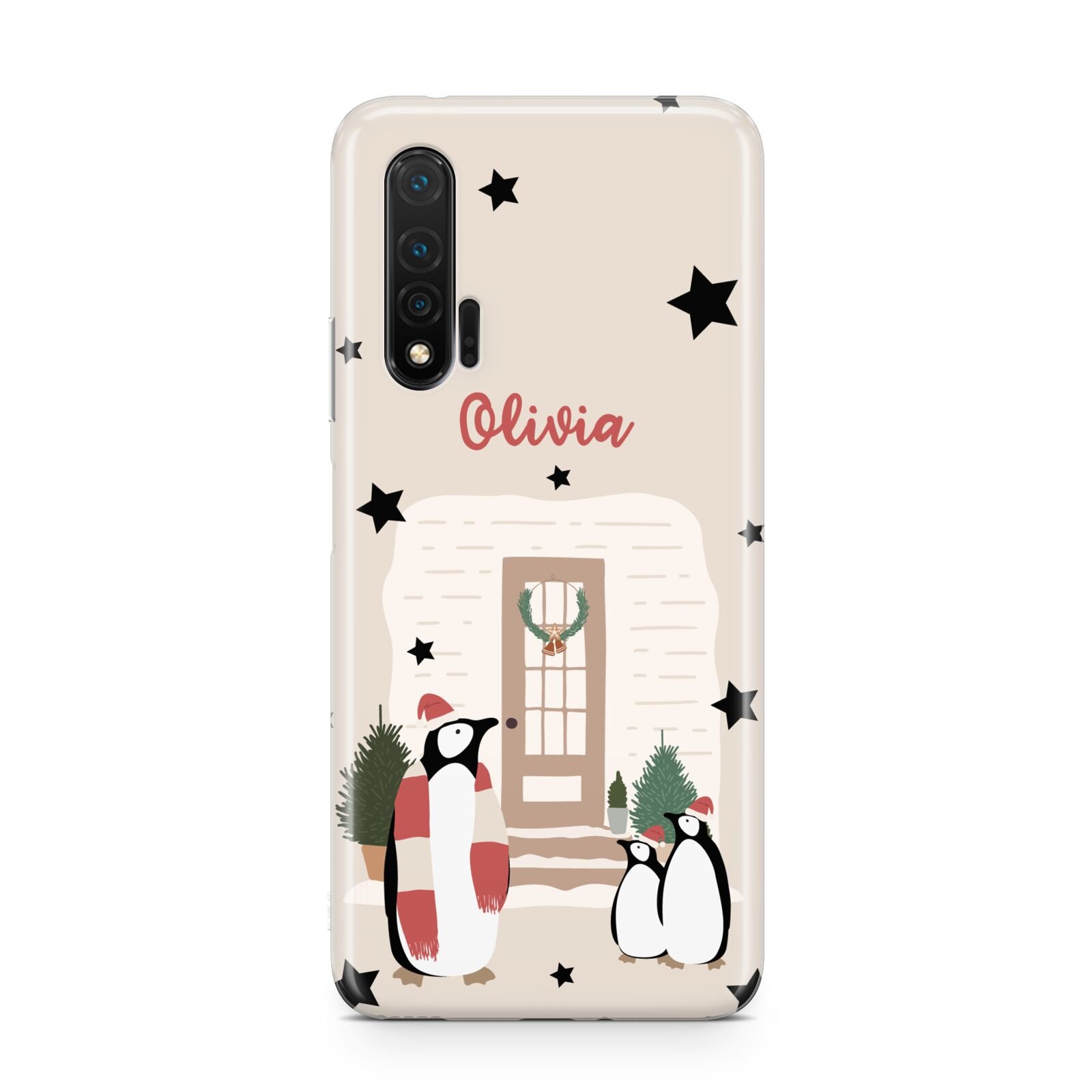 Penguin Christmas Personalised Huawei Nova 6 Phone Case