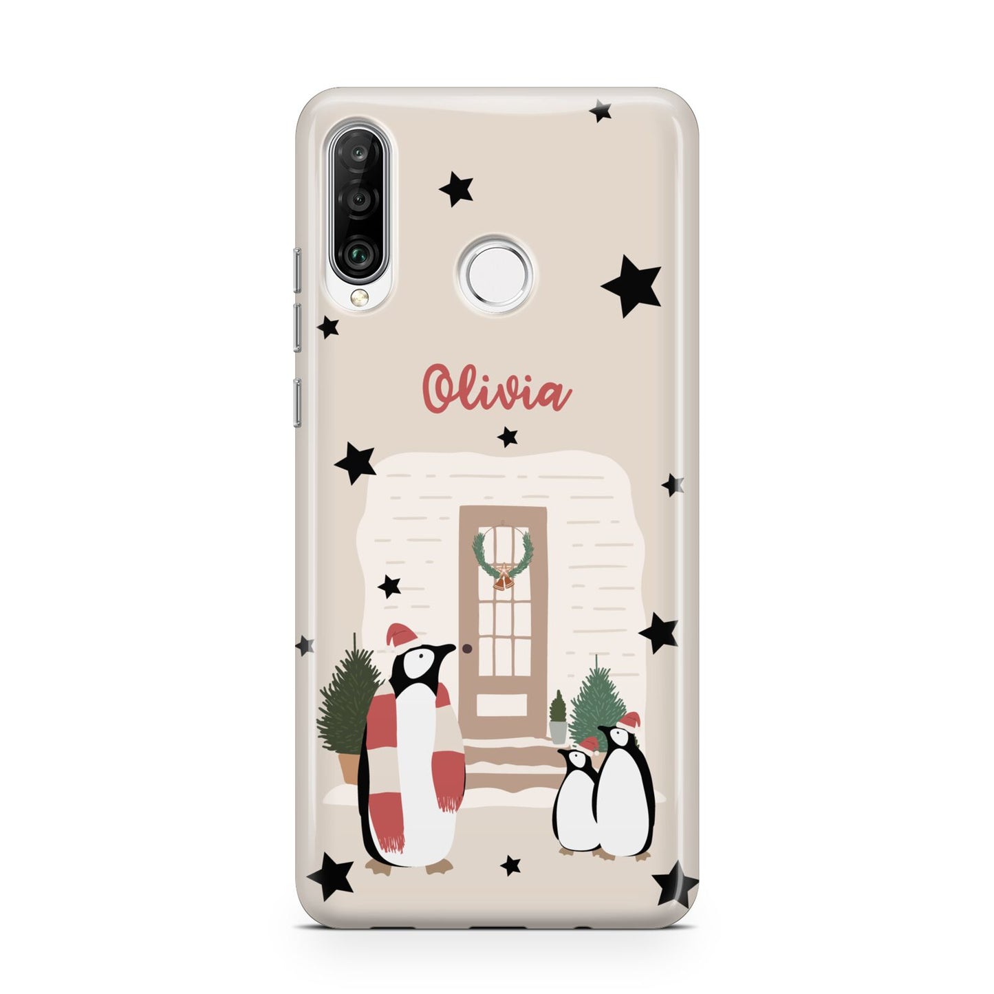 Penguin Christmas Personalised Huawei P30 Lite Phone Case