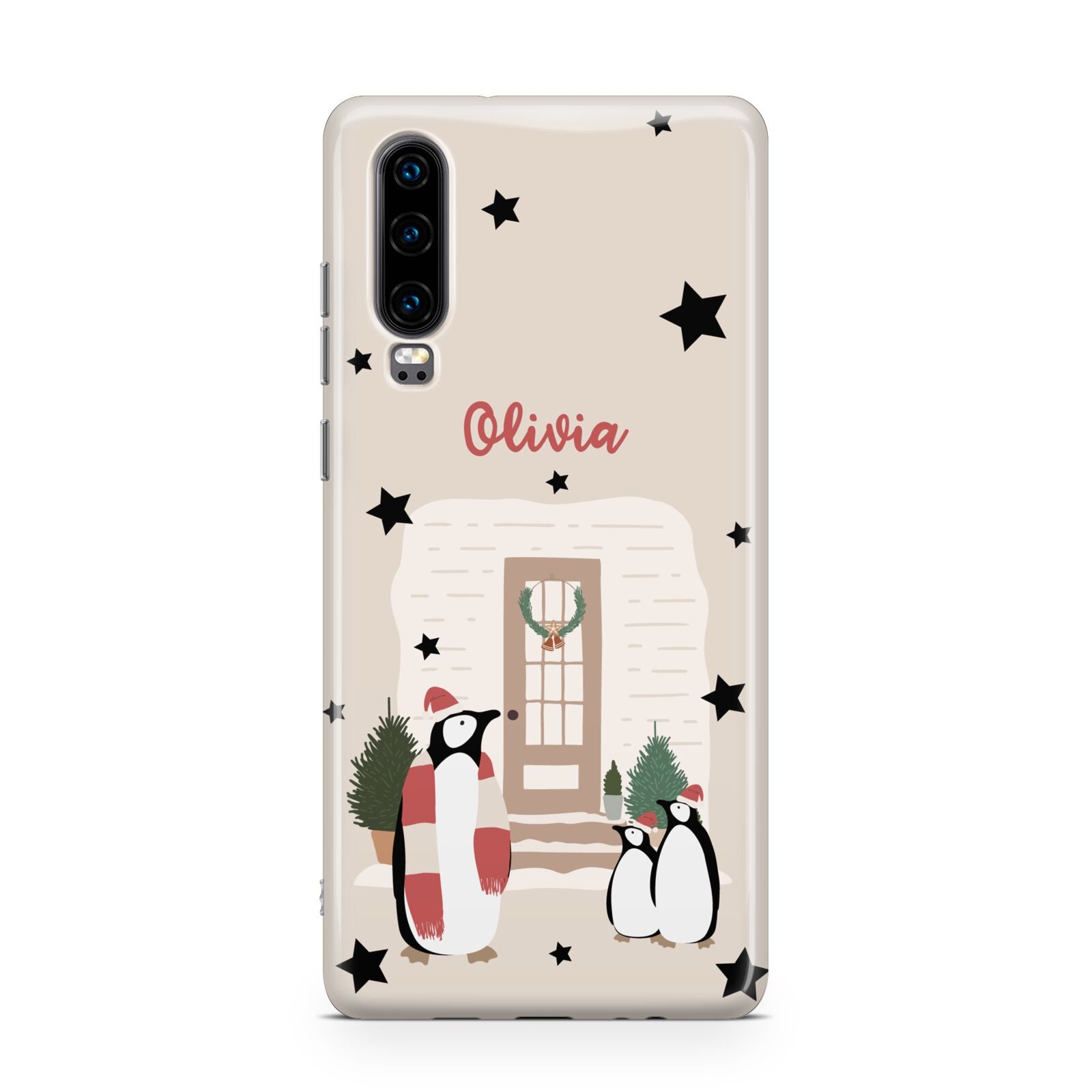 Penguin Christmas Personalised Huawei P30 Phone Case