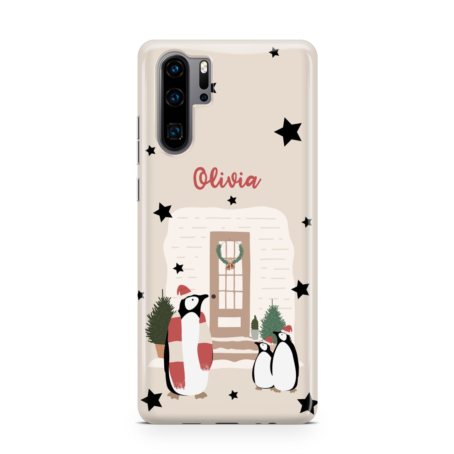 Penguin Christmas Personalised Huawei P30 Pro Phone Case