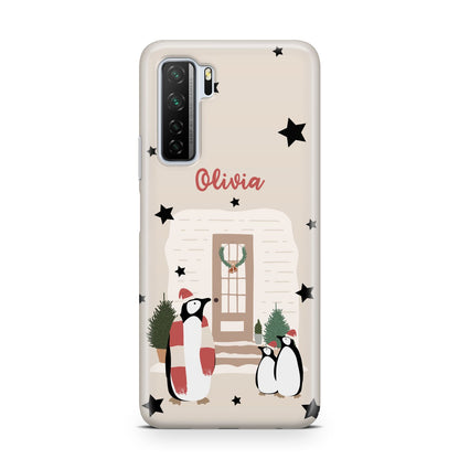 Penguin Christmas Personalised Huawei P40 Lite 5G Phone Case