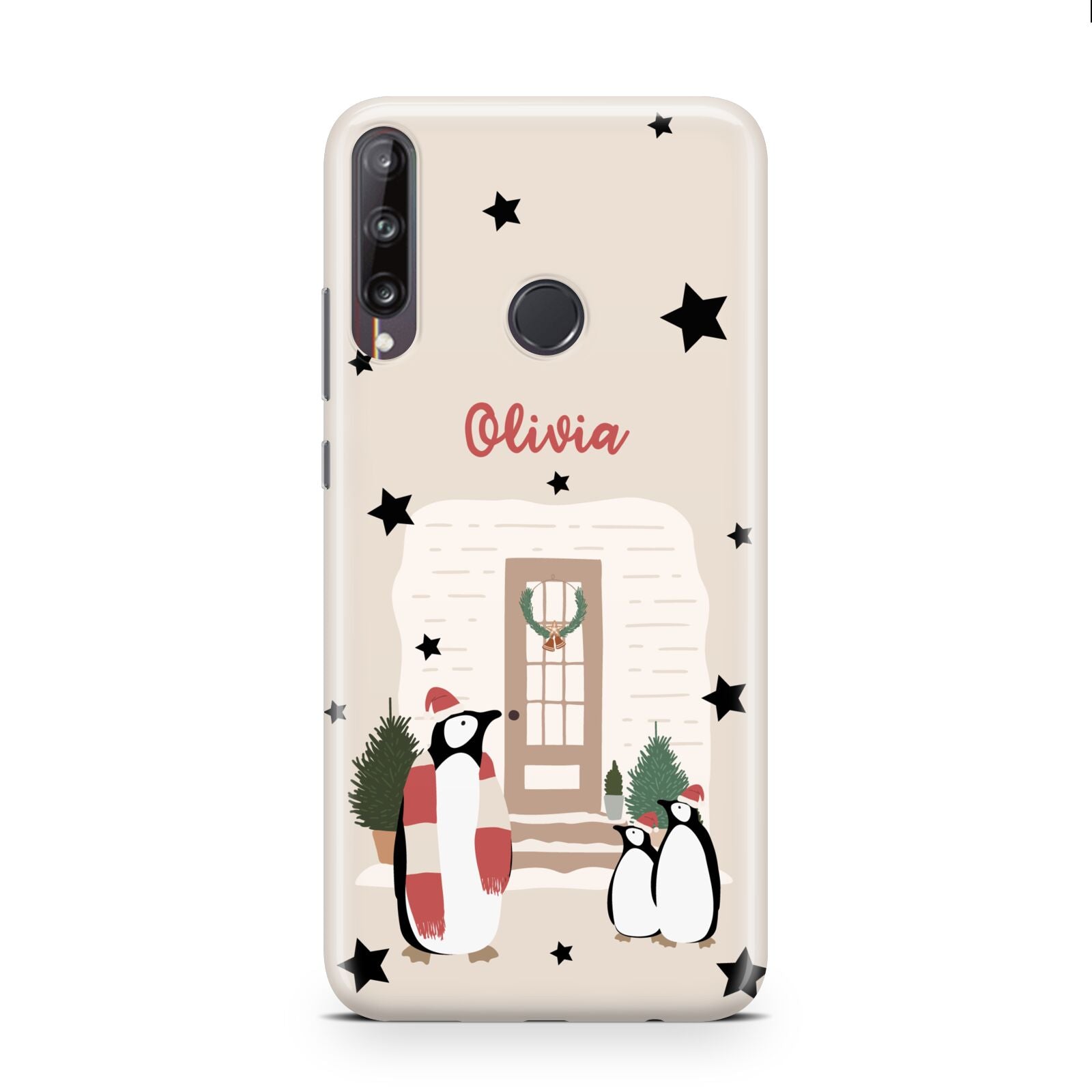 Penguin Christmas Personalised Huawei P40 Lite E Phone Case