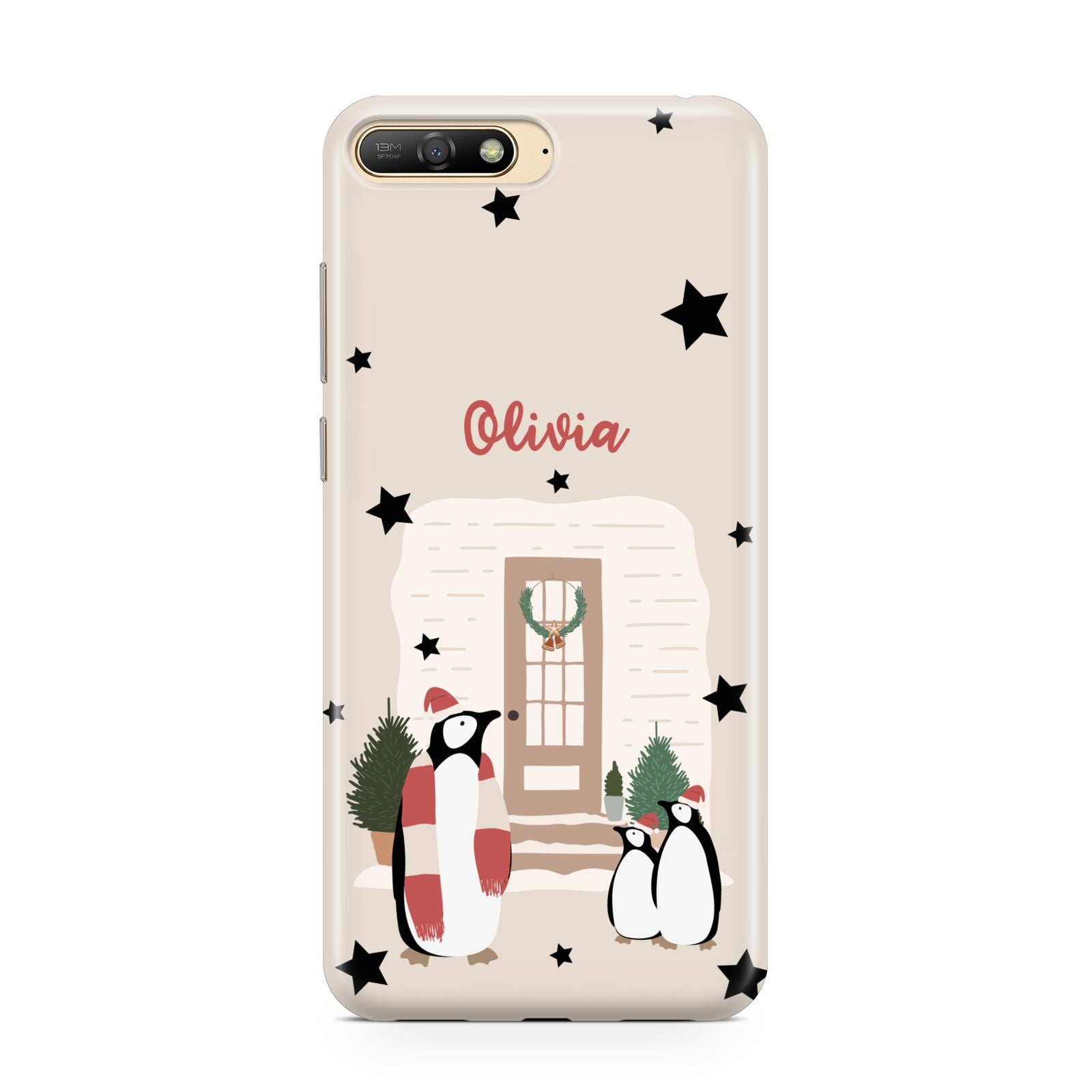 Penguin Christmas Personalised Huawei Y6 2018