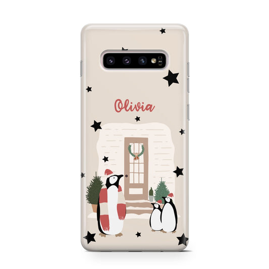 Penguin Christmas Personalised Protective Samsung Galaxy Case