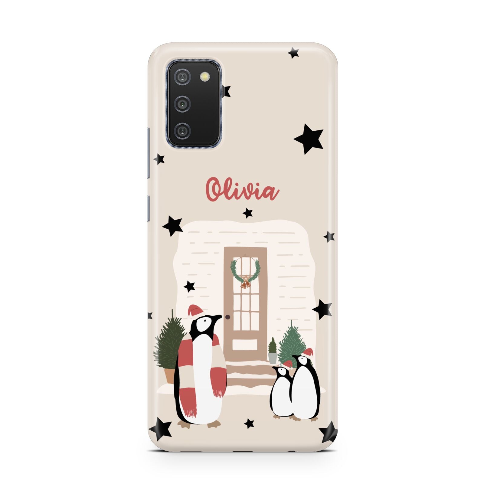 Penguin Christmas Personalised Samsung A02s Case