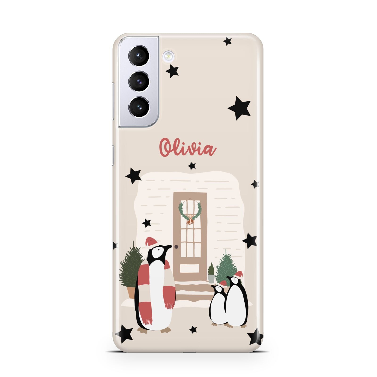 Penguin Christmas Personalised Samsung S21 Plus Case