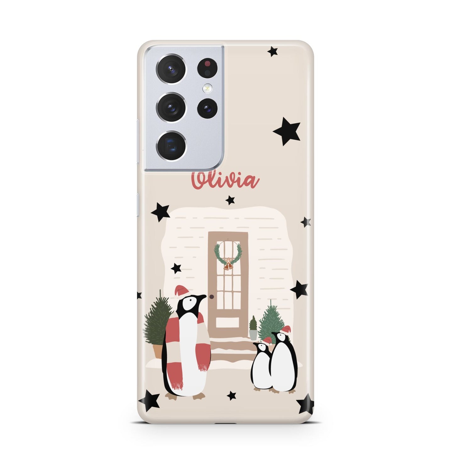 Penguin Christmas Personalised Samsung S21 Ultra Case