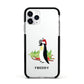Penguin Personalised Apple iPhone 11 Pro in Silver with Black Impact Case
