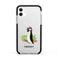 Penguin Personalised Apple iPhone 11 in White with Black Impact Case