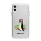 Penguin Personalised Apple iPhone 11 in White with Bumper Case