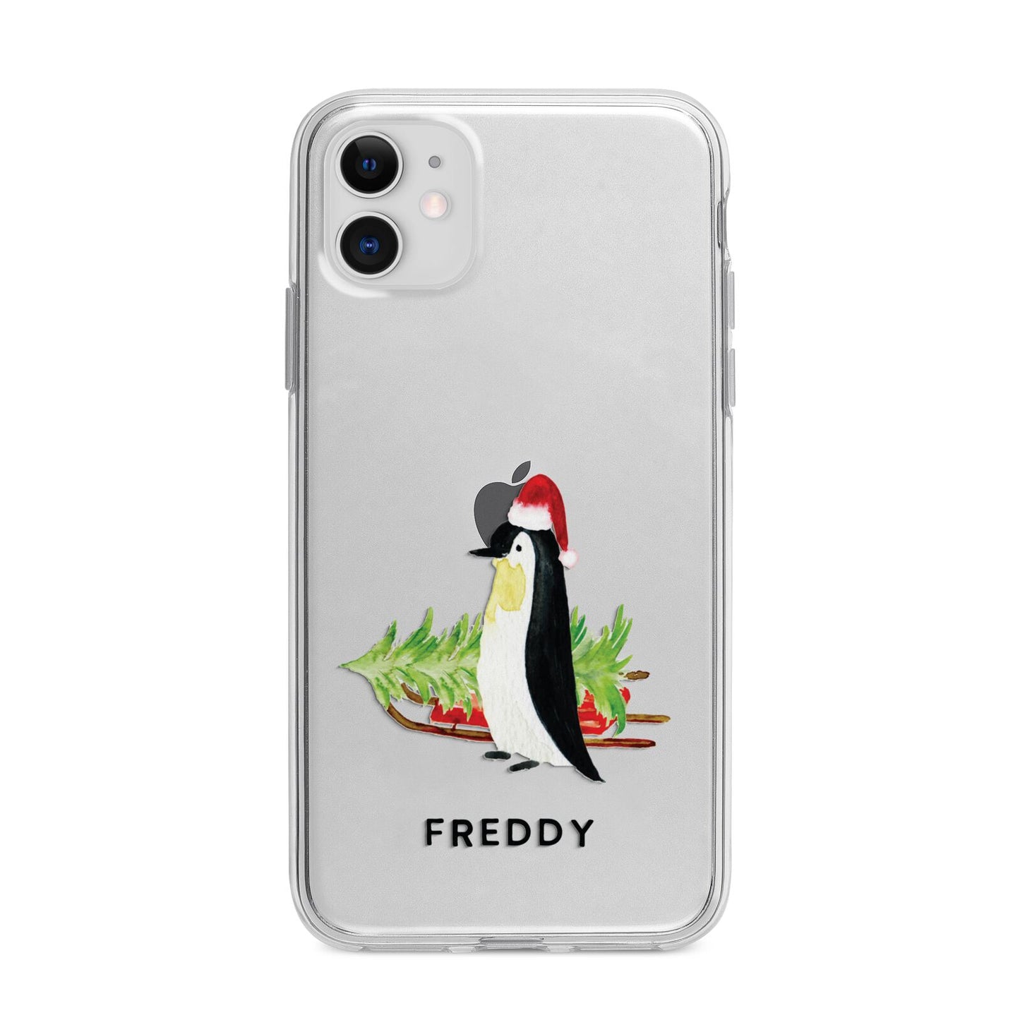 Penguin Personalised Apple iPhone 11 in White with Bumper Case