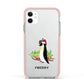 Penguin Personalised Apple iPhone 11 in White with Pink Impact Case