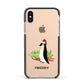 Penguin Personalised Apple iPhone Xs Impact Case Black Edge on Gold Phone