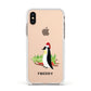 Penguin Personalised Apple iPhone Xs Impact Case White Edge on Gold Phone