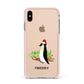 Penguin Personalised Apple iPhone Xs Max Impact Case Pink Edge on Gold Phone