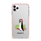 Penguin Personalised iPhone 11 Pro Max Impact Pink Edge Case