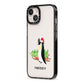 Penguin Personalised iPhone 13 Black Impact Case Side Angle on Silver phone