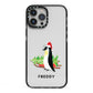 Penguin Personalised iPhone 13 Pro Max Black Impact Case on Silver phone