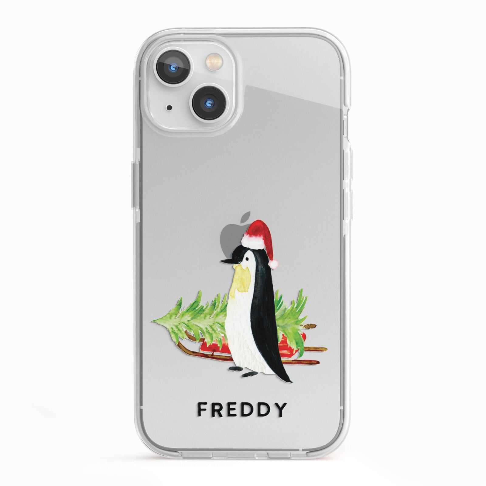 Penguin Personalised iPhone 13 TPU Impact Case with White Edges