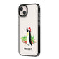 Penguin Personalised iPhone 14 Plus Black Impact Case Side Angle on Silver phone