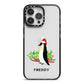 Penguin Personalised iPhone 14 Pro Max Black Impact Case on Silver phone