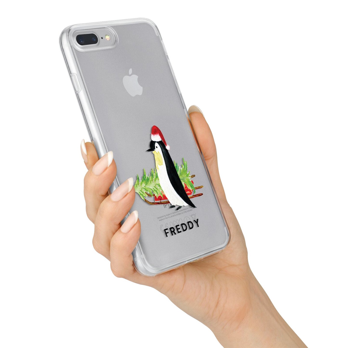 Penguin Personalised iPhone 7 Plus Bumper Case on Silver iPhone Alternative Image
