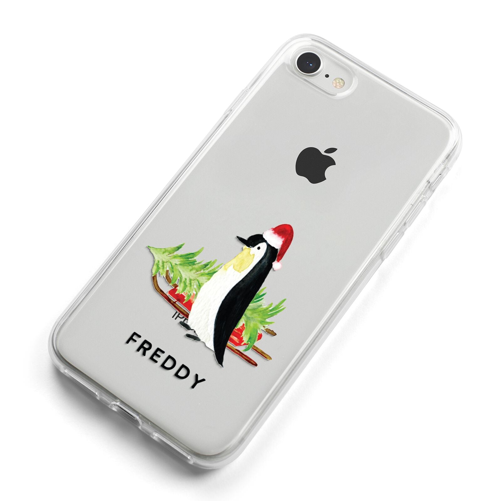 Penguin Personalised iPhone 8 Bumper Case on Silver iPhone Alternative Image