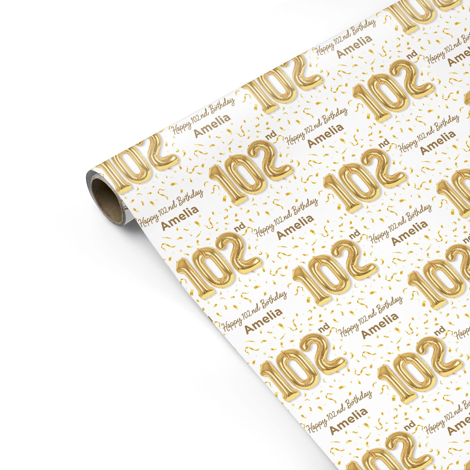 Personalised 102nd Birthday Personalised Gift Wrap