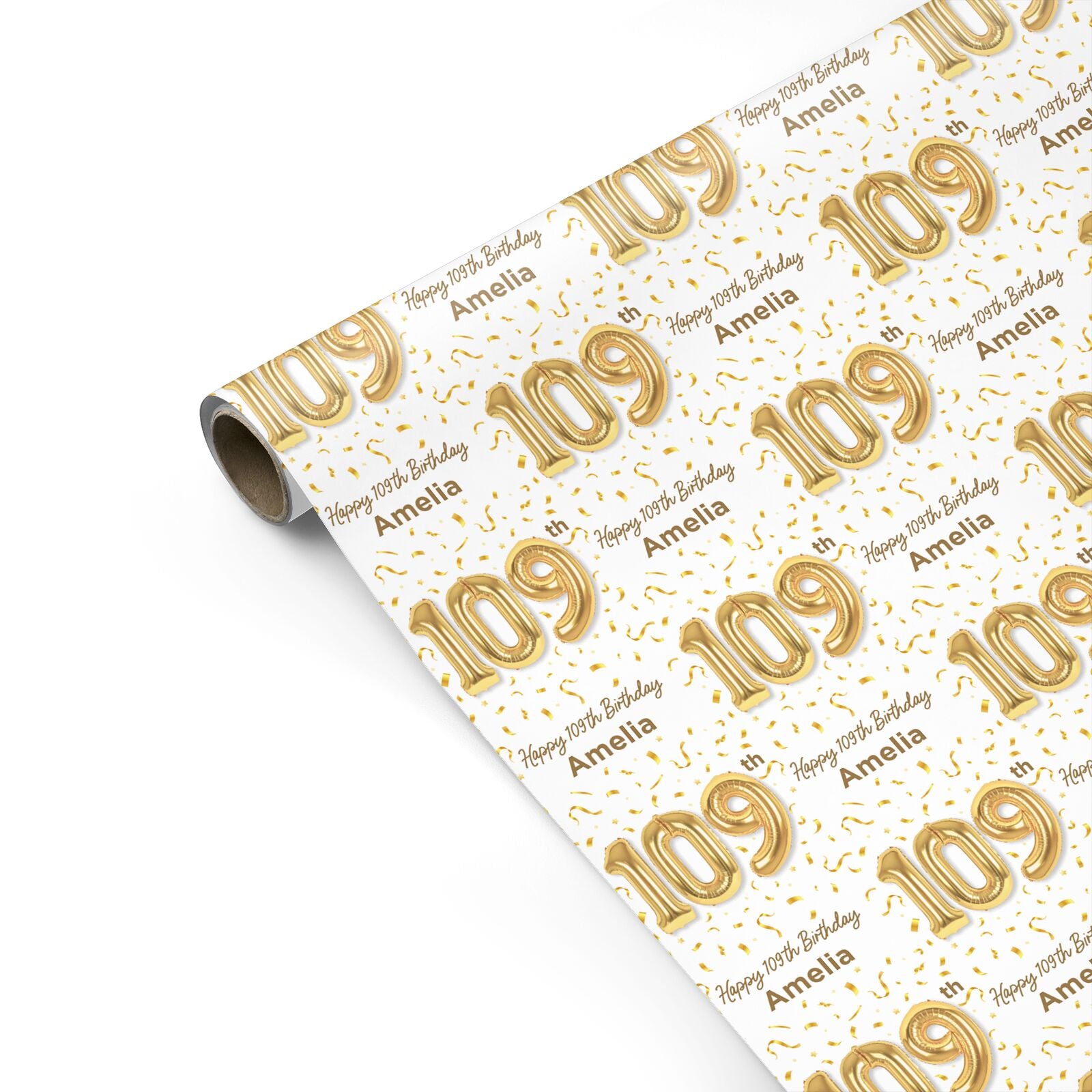 Personalised 109th Birthday Personalised Gift Wrap