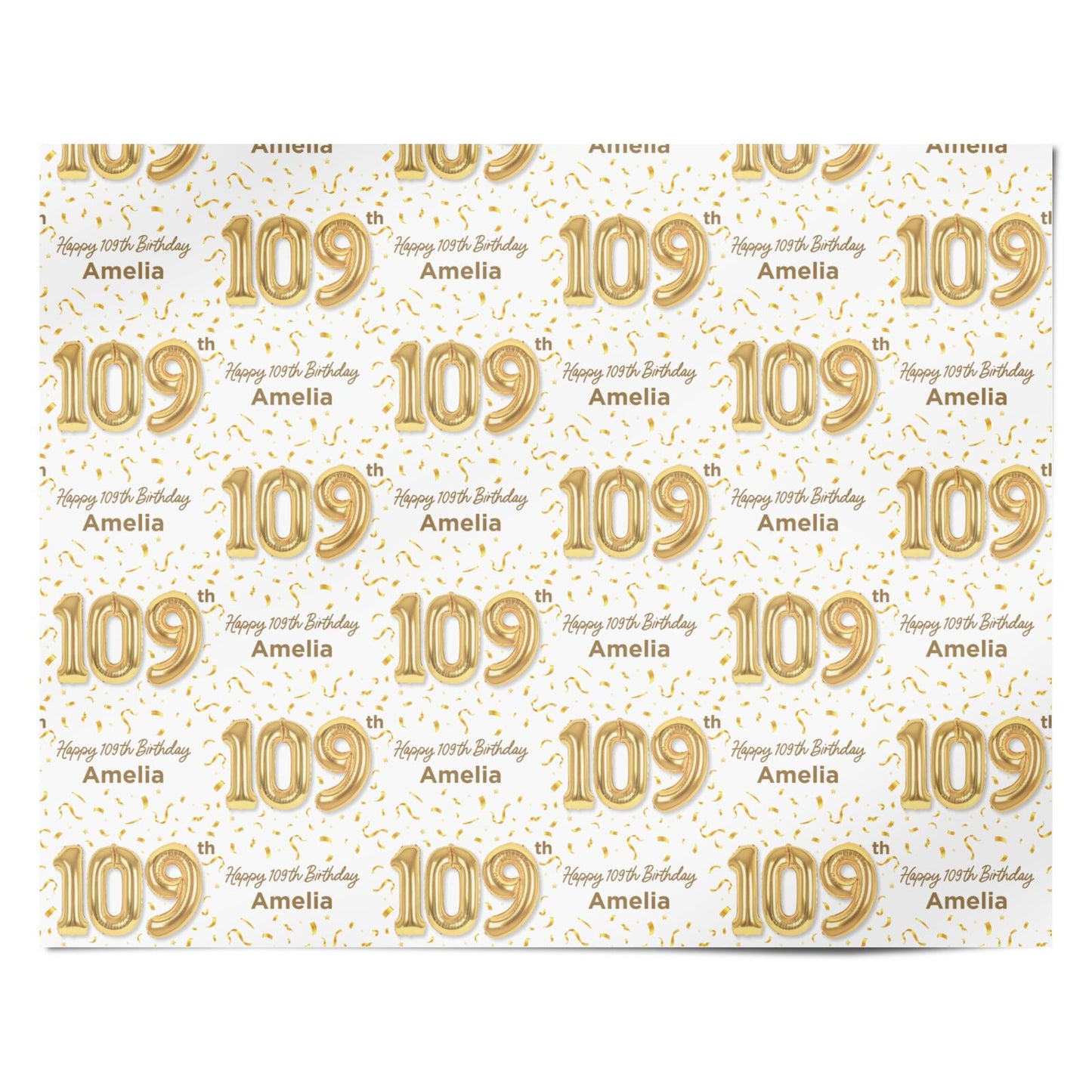 Personalised 109th Birthday Personalised Wrapping Paper Alternative