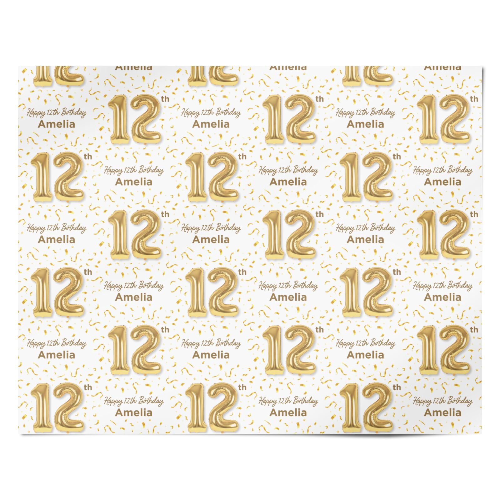 Personalised 12th Birthday Wrapping Paper – Dyefor