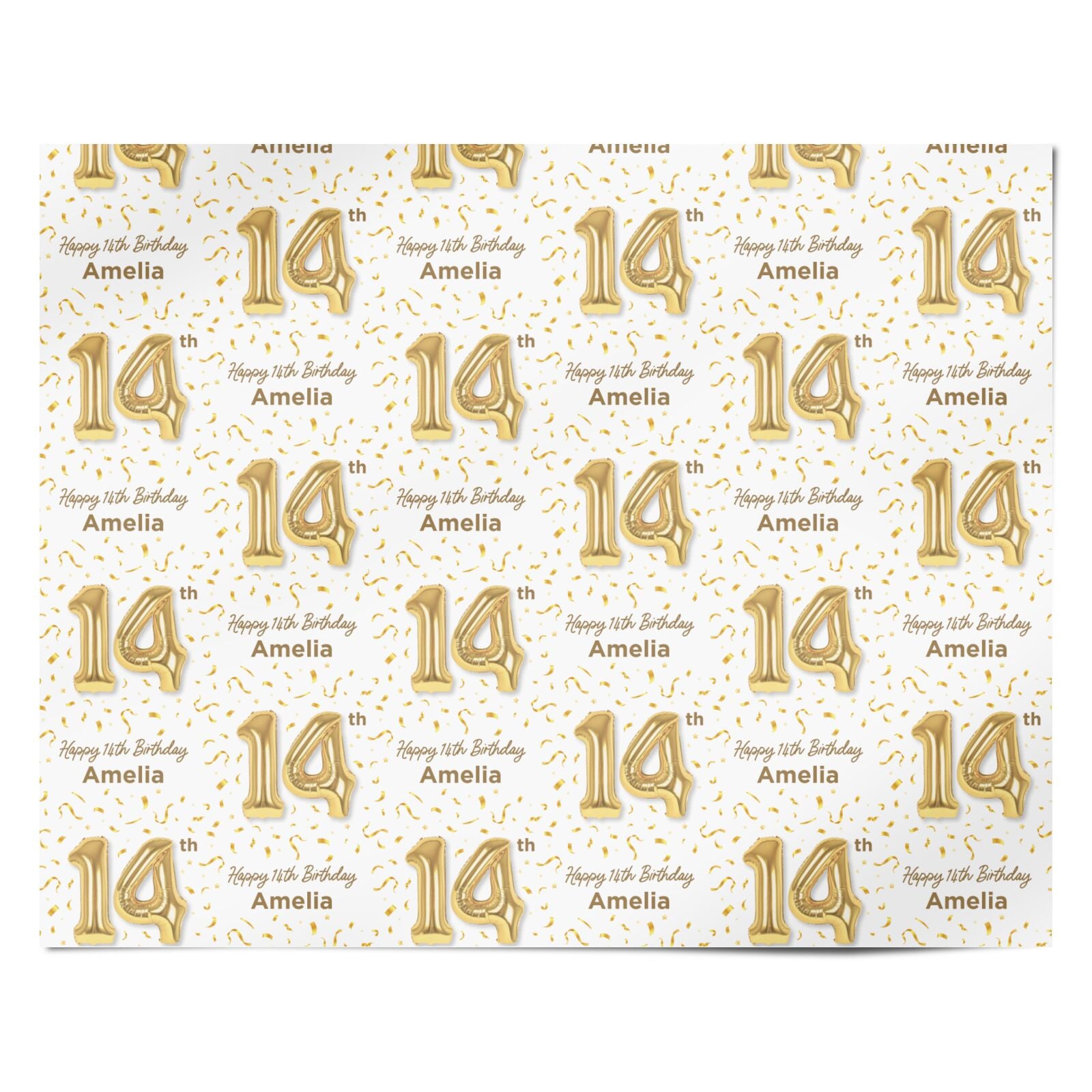 Personalised 14th Birthday Personalised Wrapping Paper Alternative