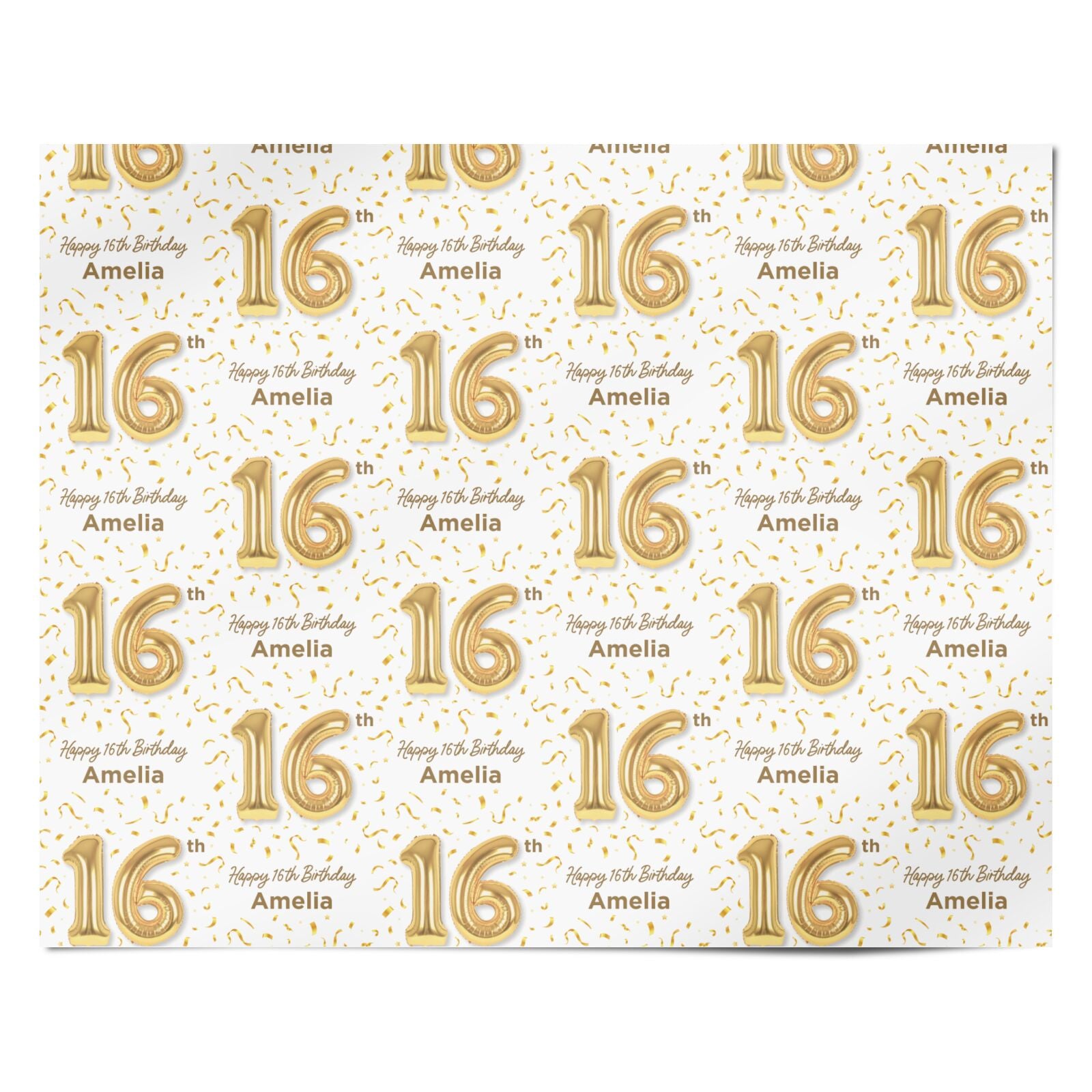 Personalised 16th Birthday Personalised Wrapping Paper Alternative