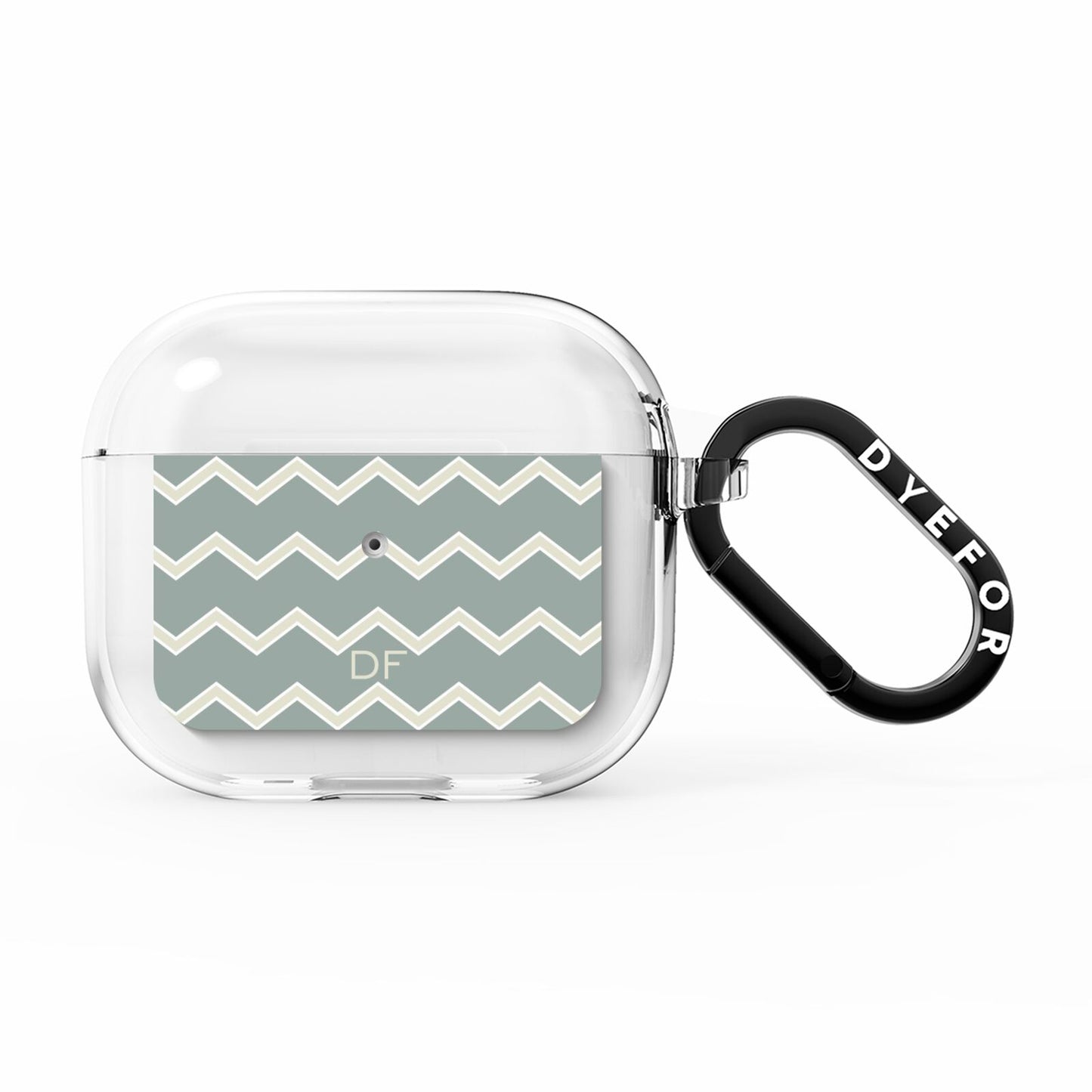 Personalised 2 Tone Chevron AirPods Clear Case 3rd Gen