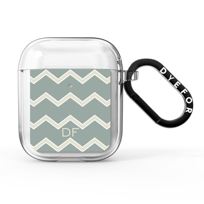 Personalised 2 Tone Chevron AirPods Clear Case