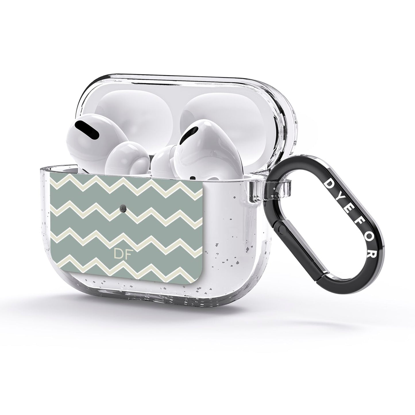 Personalised 2 Tone Chevron AirPods Glitter Case 3rd Gen Side Image