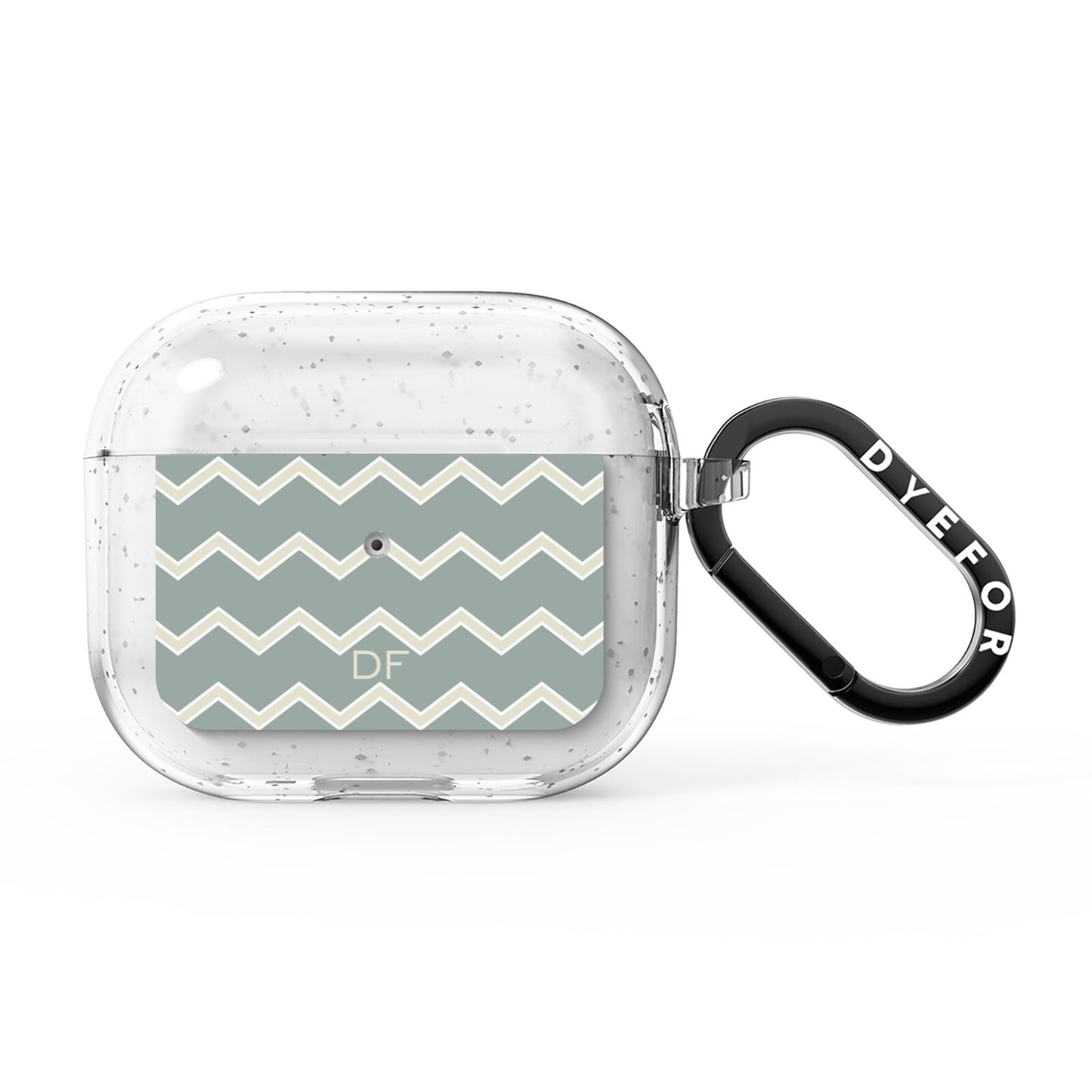 Personalised 2 Tone Chevron AirPods Glitter Case 3rd Gen