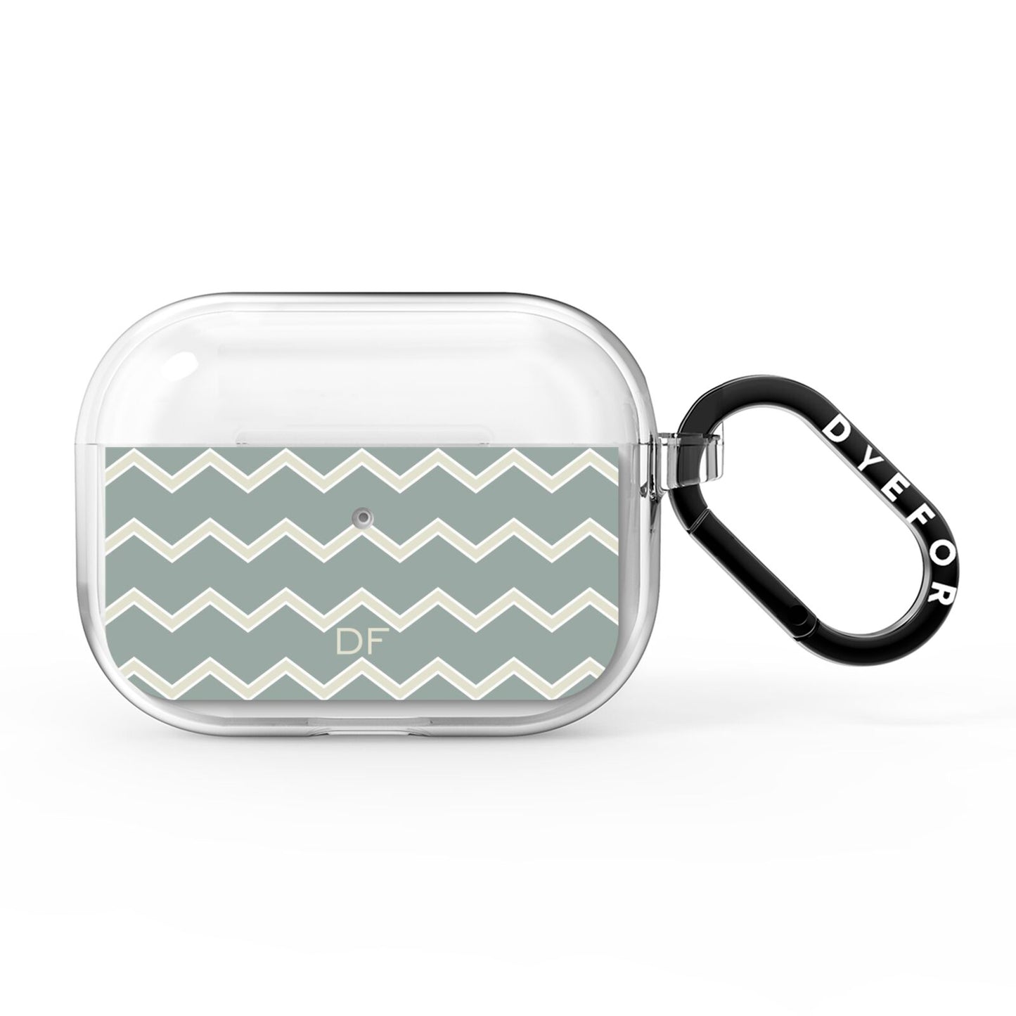 Personalised 2 Tone Chevron AirPods Pro Clear Case