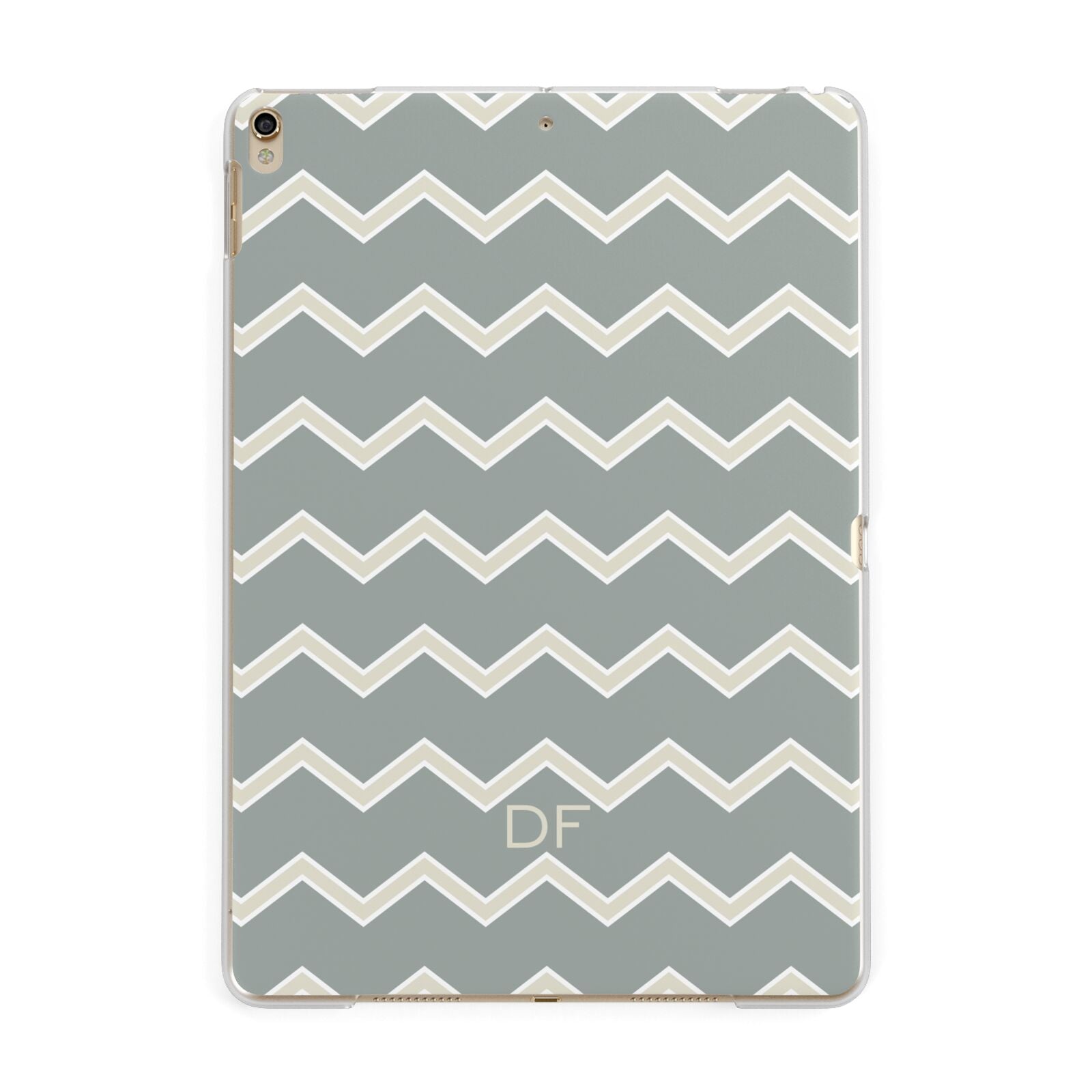 Personalised 2 Tone Chevron Apple iPad Gold Case