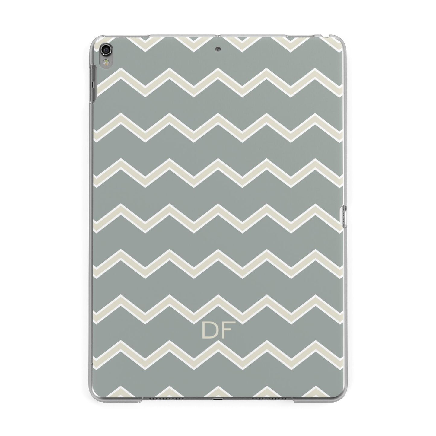 Personalised 2 Tone Chevron Apple iPad Grey Case