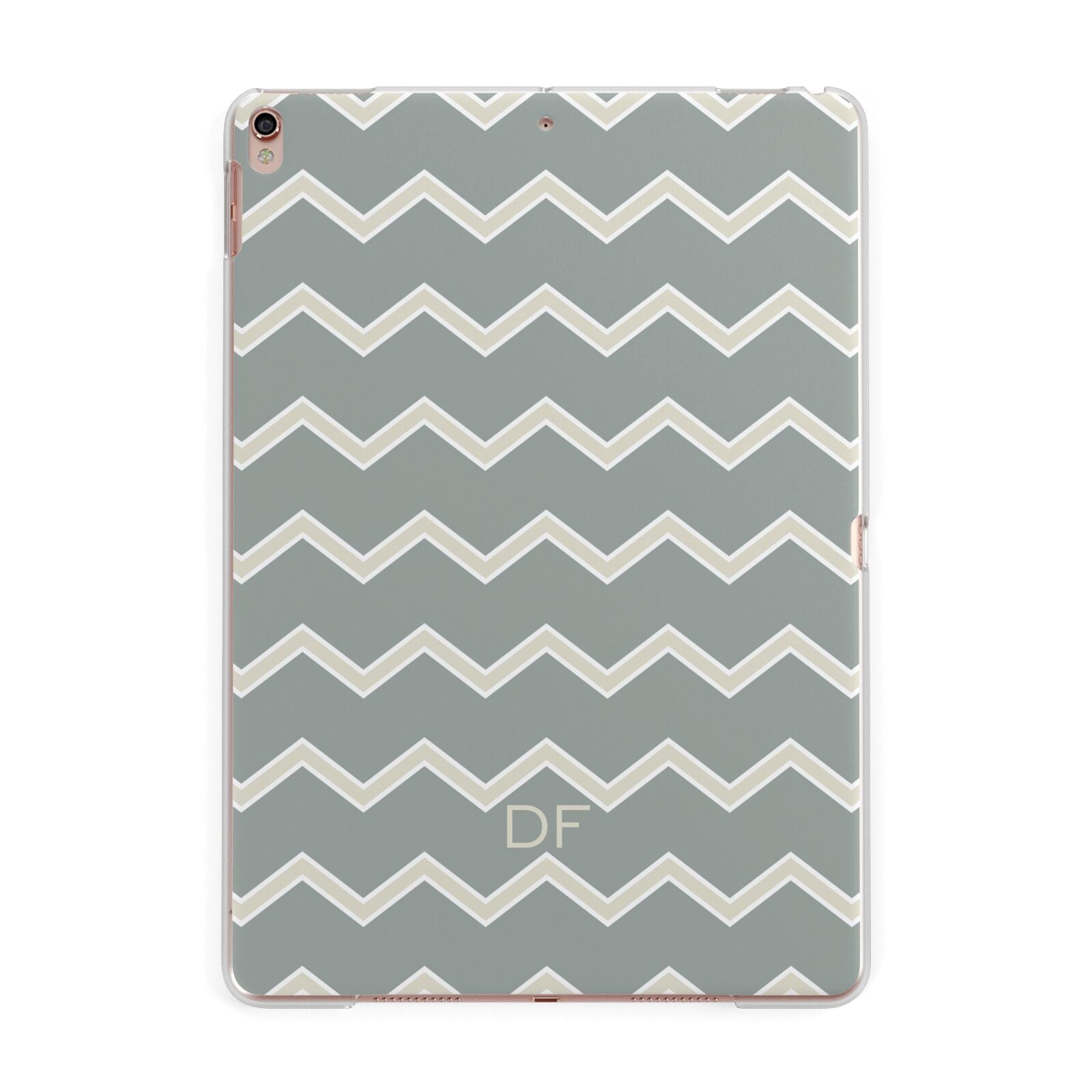 Personalised 2 Tone Chevron Apple iPad Rose Gold Case