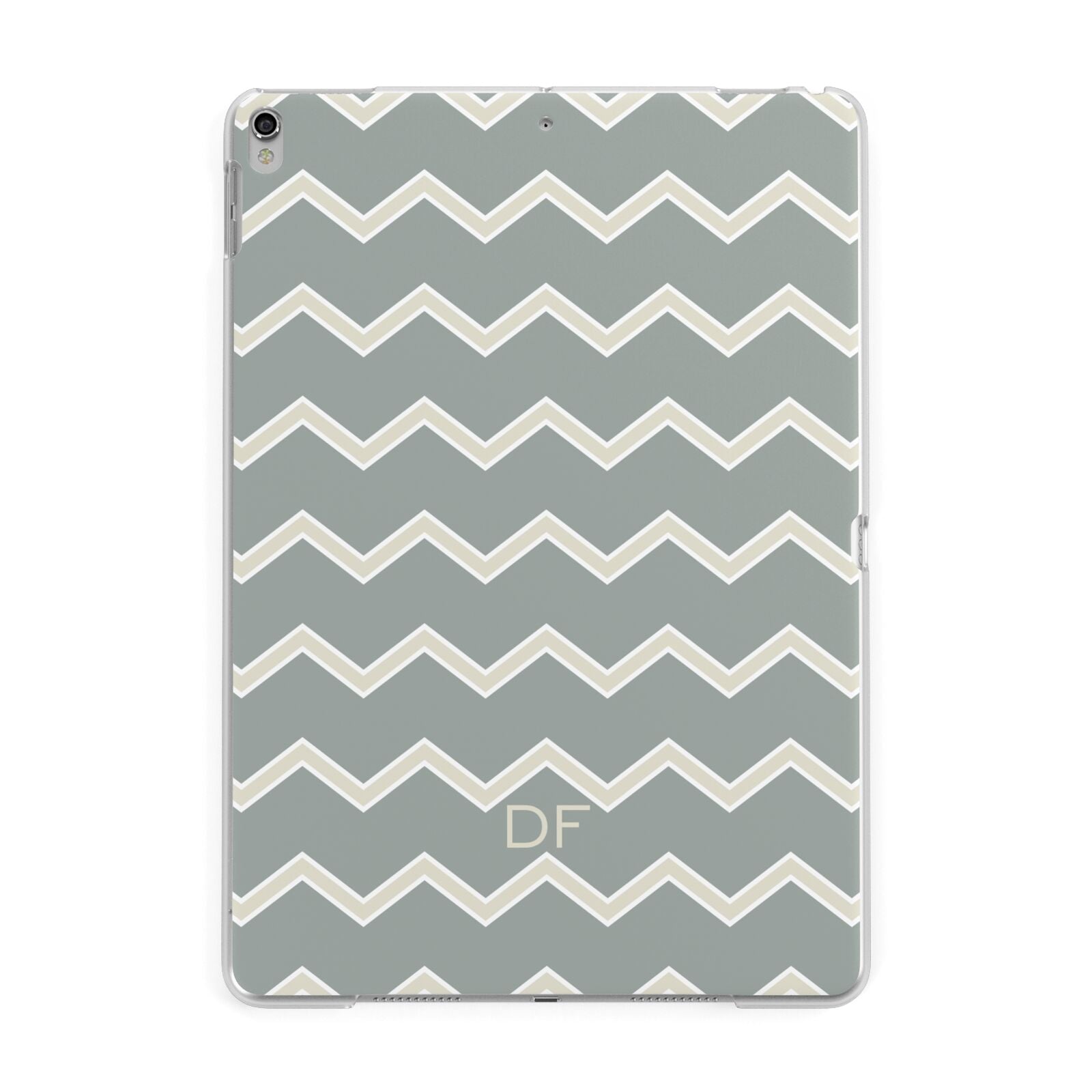 Personalised 2 Tone Chevron Apple iPad Silver Case