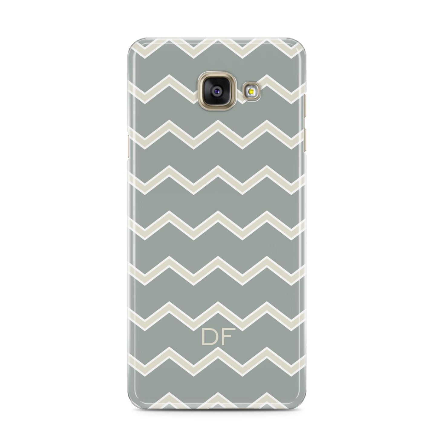 Personalised 2 Tone Chevron Samsung Galaxy A3 2016 Case on gold phone