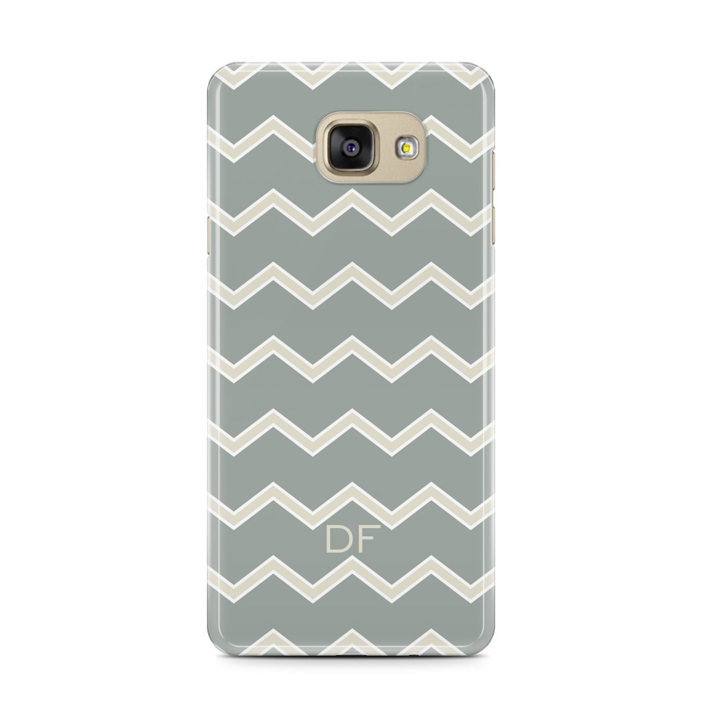 Personalised 2 Tone Chevron Samsung Galaxy A7 2016 Case on gold phone