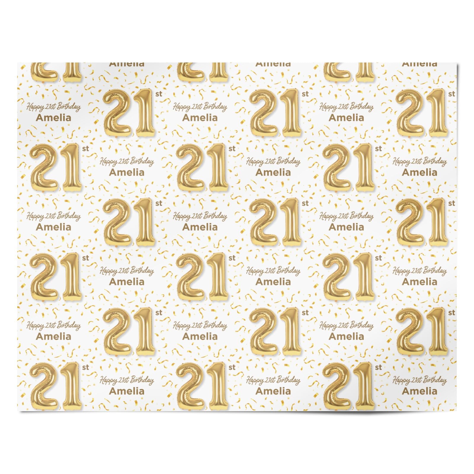 Personalised 21st Birthday Personalised Wrapping Paper Alternative