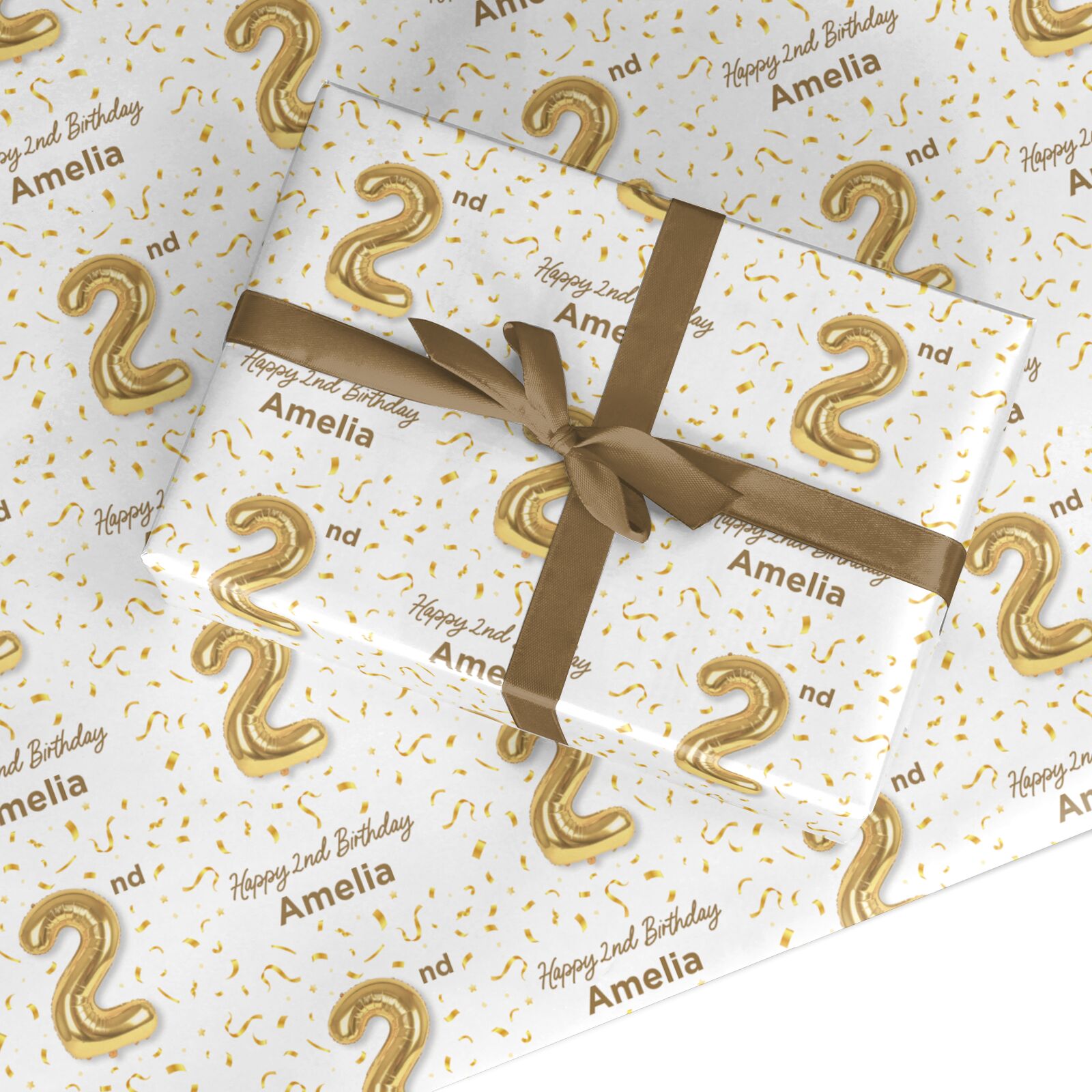 Personalised 2nd Birthday Custom Wrapping Paper