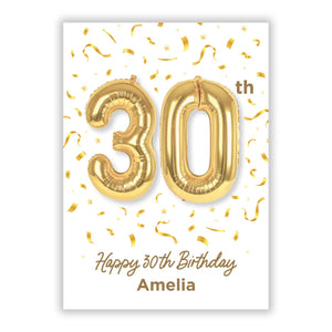 Personalised 30th Birthday Greetings Card