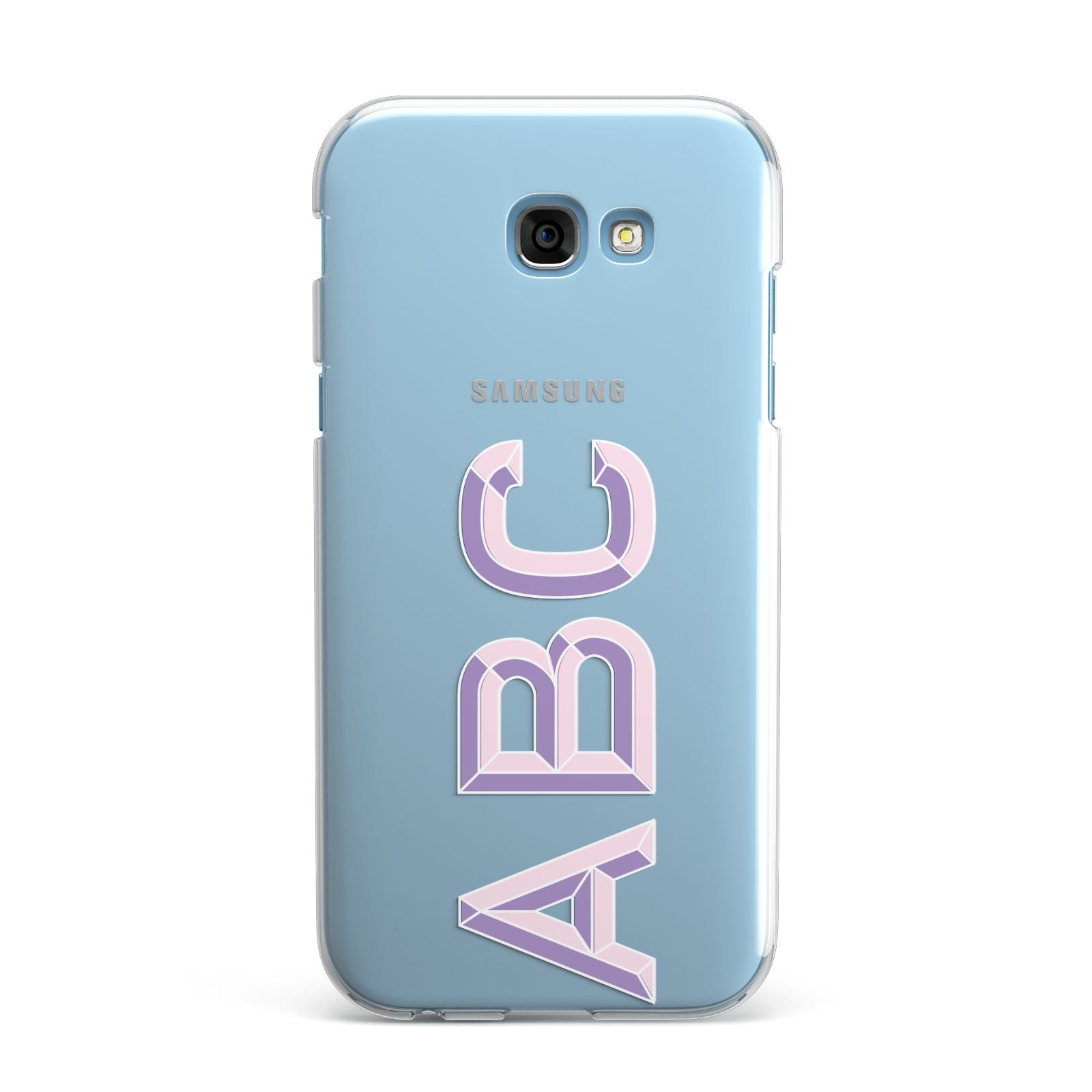 Personalised 3D Initials Monogram Clear Custom Samsung Galaxy A7 2017 Case