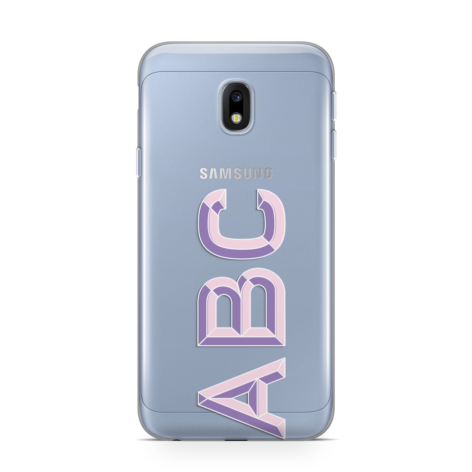 Personalised 3D Initials Monogram Clear Custom Samsung Galaxy J3 2017 Case