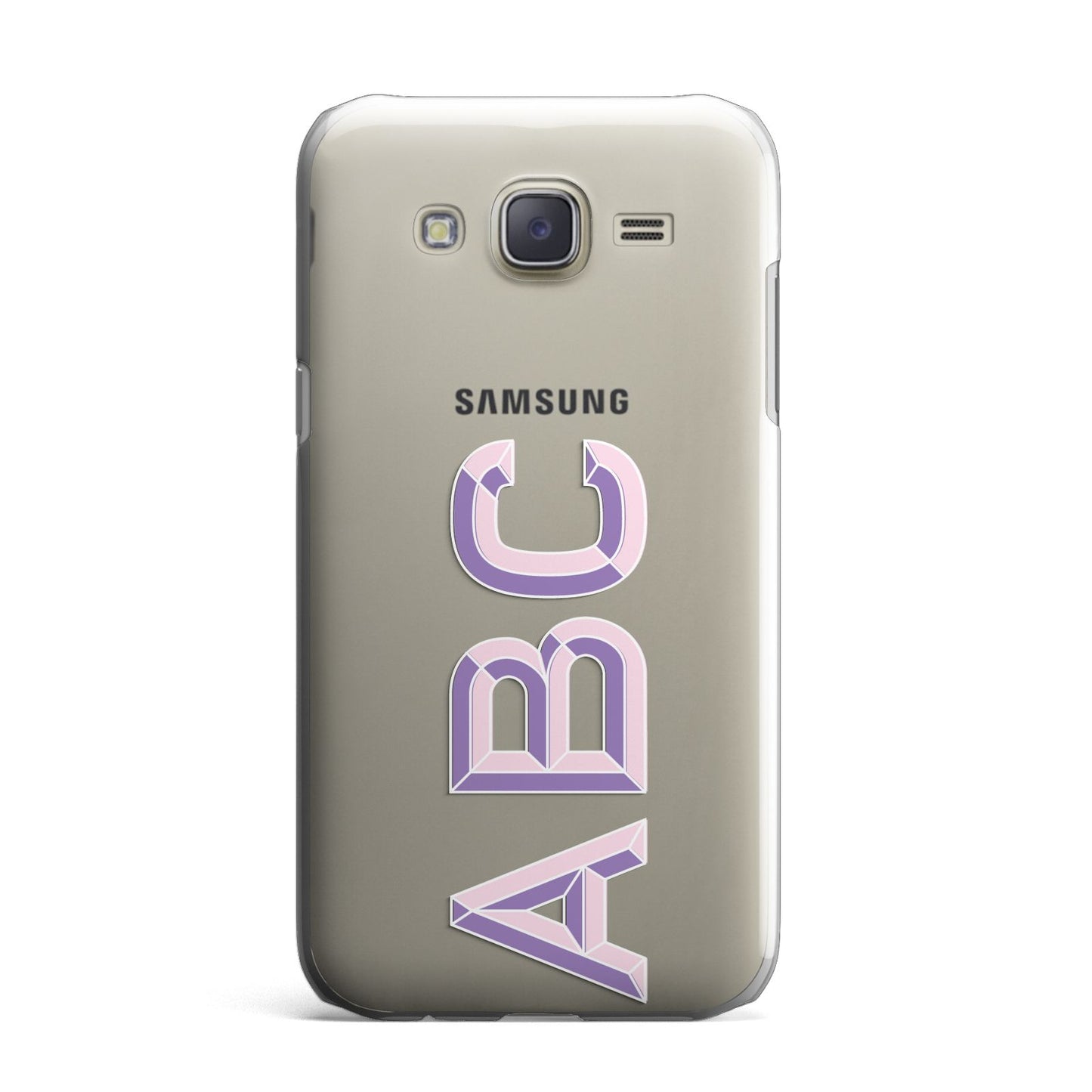 Personalised 3D Initials Monogram Clear Custom Samsung Galaxy J7 Case